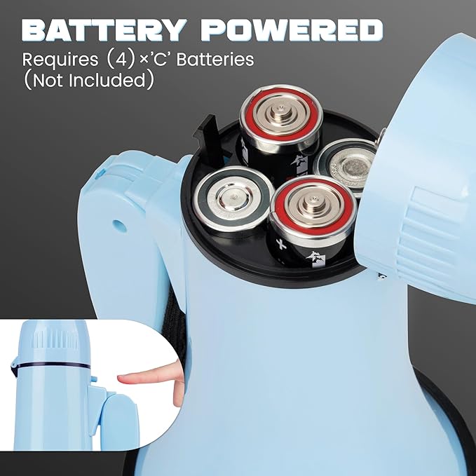 Portable Megaphone 20 Watt Power Megaphone Speaker Bullhorn Voice and Siren/Alarm Modes with Volume Control and Strap (Light Blue)