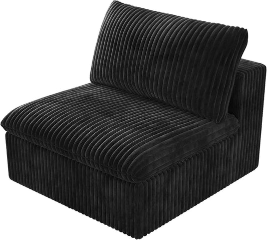Ottoman, Modular Sectional Sofa,Cushion Covers Removable, Minimalist Couch for Modern Living Room Sofa Sets for Office House,Bedroom and Apartment,No Assembly Required,Black