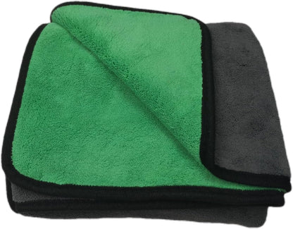 Large Microfiber Drying Towel for Car, Great Thick Soft Plush Towels, 36 x 24inches 800GSM Thickness, Quality, Washable, Absorbency No Scratch Lint Free Drying Towel (36 x 24inches,Grey-Green,1pack)