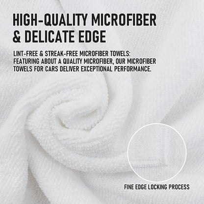 Tricol Clean Microfiber Cleaning Cloth, 16in*16in, 12 Pack Ultra-Thick Cleaning Rags, Super Absorbent, Lint Free & Streak Free Cleaning Towels for Car, House, Kitchen, Office