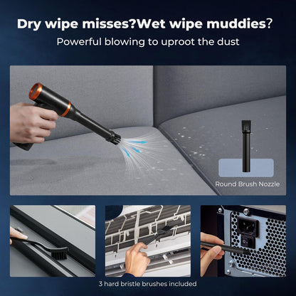 K&F Concept Electric Compressed Air Duster|300000RPM Vacuum Cleaner|3 Gear Adjustable|Super Wind Power| Rechargeable Brushless Motor|for Deep Computer Clean, Keyboard, Car, Home,Outdoor