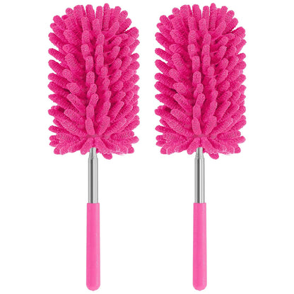 Mini Duster for Cleaning, 360° Bendable Hand Dusters with Extension Pole, Washable Small Duster for Car Interior, Office, Furniture