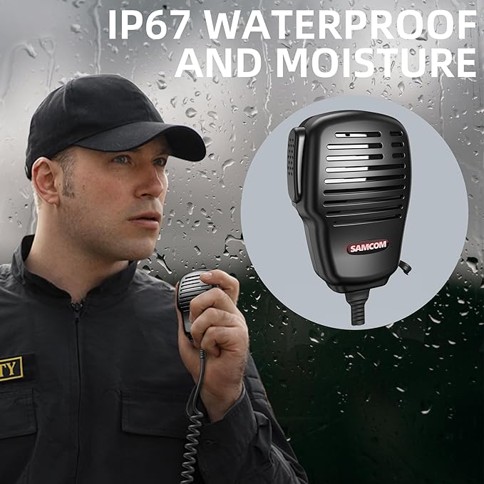 SAMCOM Walkie Talkie Speaker Mic,IP67 Waterproof 2 Pin Shoulder Speaker Label Mic 2 Pin for FPCN30A FPCN10A FWCN30A, 2 Packs