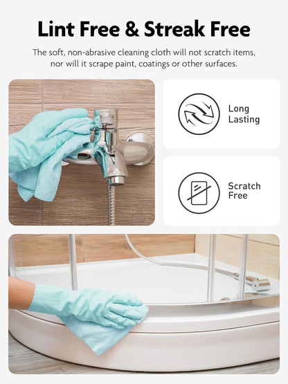 Fantasticlean Microfiber Cleaning Cloth Roll -40 Pack, Tear Away Microfiber Towels, 12" x 12", Reusable, Washable, Scratch Free, Ultra Absorbent Dishcloth for Car, Home Supplies, Pet, Kitchen (Blue)