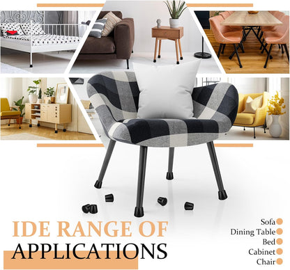 1/2" Round Rubber Chair Leg Tips Caps, 8 Pack Extra Small Chair Leg Floor Protectors Small Furniture Legs Caps Non Slip Reduce Noise for Hardwood Floors (Black, Fit: 12mm to 13mm)