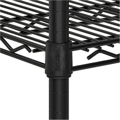 Seville Classics UltraDurable Heavy Duty NSF Solid Steel Wire Rack Storage Unit, Organizer for Garage, Warehouse, Office, Restaurant, Classroom, Kitchen, Black, 5-Tier Shelving, 60" W x 18" D