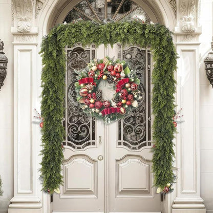 6 Ft Artificial Cedar Garlands – Real Touch Winter Greenery, Realistic Artificial Cedar Tree Christmas Pine Garland Decorations for Table Mantle Wall Indoor Fireplace Holiday Party (6ft, 1)