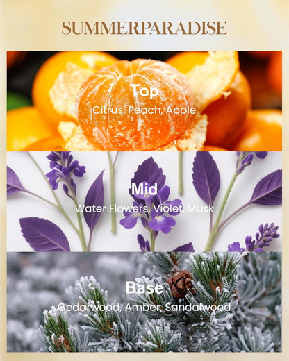 M&SENSE Citrus Water Flower Scented Candles, Soy Natural Wax Candles 14.1oz 60H Burn Time Long Lasting, Natural Aromatherapy Calm Stress Relief, Home Fragrance Housewarming Gifts