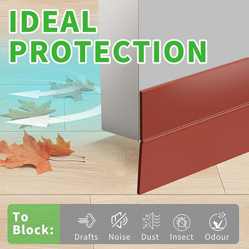 1.4in Brown Weather Stripping Door Seal – Heavy-Duty Silicone, Strong Adhesive, Seals Medium Gaps for Winter Cold Protection and Energy Efficiency