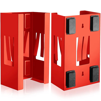 Lounsweer 2 Pcs Magnetic Glove Dispenser Holders Wall Mount Boxes of Gloves Commercial Quality Towels Wipes Paper Tissue Box Holder Kitchen Fridge Office Workshops Garage Tool Hospital(Red)
