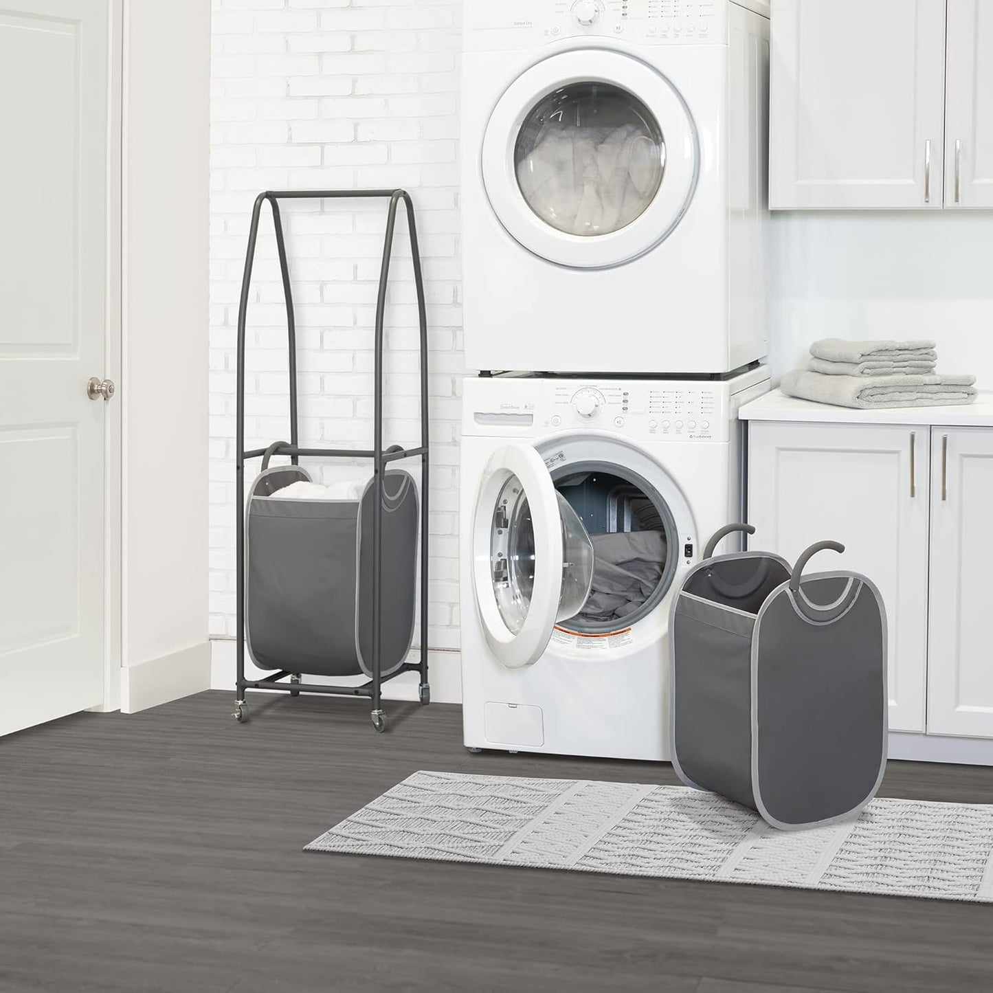 Neatfreak - 2 Tier Laundry Sorter - Laundry Hamper With Wheels & 2 x Laundry Basket Tote Bags For Dirty Clothes, Towels, Blankets, Bathroom Storage & Laundry Room Organization