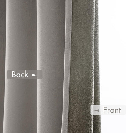 MIULEE Silver Velvet Curtains Thermal Insulated Blackout Curtain Drapes for Bedroom Living Room Darkening 96 Inches Long Curtains Panels Rod Pocket Set of 2