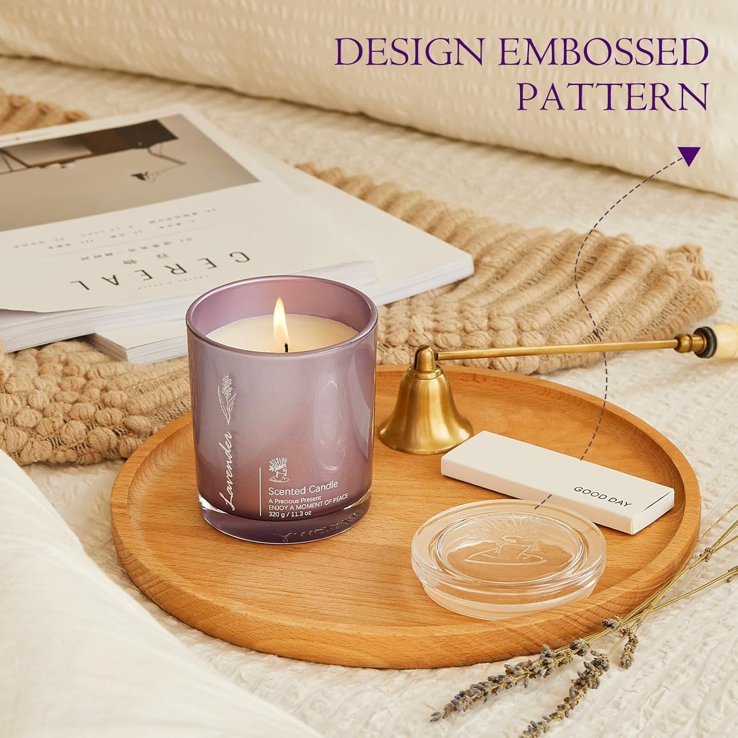 Lavender Candles for Home Scented, 2 Pack 23oz Large Jar Aromatherapy, Highly Fragranced Scented Candle Set, Candles Gifts for Women, Mom, Healing & Luxury Candle for Home