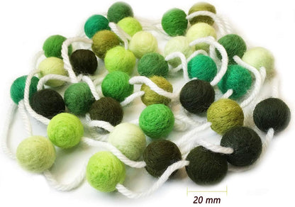 Felt Ball Garland Misscrafts 9.8 Feet 100% Wool Roving Pom Pom Garland 20mm Colorful for Baby Shower Grand Opening Party Festivals Room Decorations