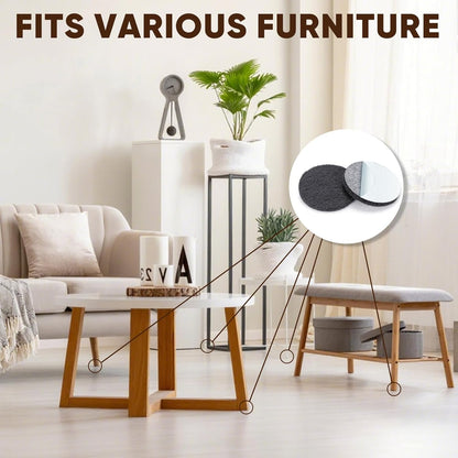 BALEINE 141PCS Felt Furniture Pads, Multi-Size Felt Pads for Chair Legs, Tables, Beds, Scratch-Reducing Floor Protectors for Hardwood Floors, Tile, Vinyl, and Laminate (141PCS, Black)