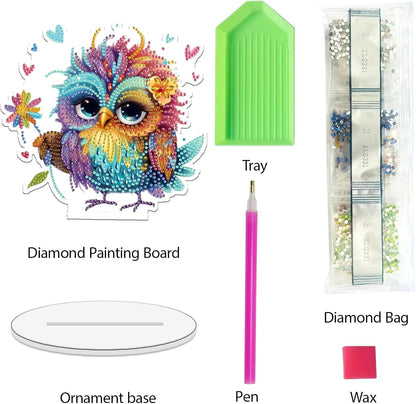 Diamond Art Kit for Adult, 5D Diamond Art Painting, Double Sided Decorative Special-Shaped Rhinestone Desktop Ornaments, DIY Acrylic Ornaments (Parrot)