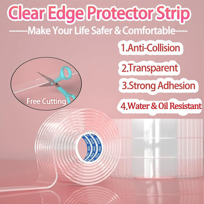 Clear Soft Corner Protectors for Furniture Strip,0.8in x13FT,Sharp Edge & Table Bumper,Window Edge,Wall Protector, Soft Corner Guards Safe for Proof,Table Corner Protectors in Family