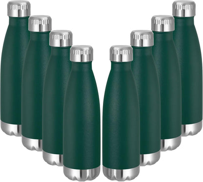 VEGOND 17oz Stainless Steel Water Bottles Bulk, Reusable Metal Sports Water Bottle Keeps Drink Hot and Cold, BPA Free Double Wall Vacuum Cola Shape Insulated Water Bottles for Camping Gym, 8 Pack