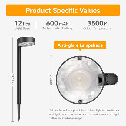 8 Pack Solar Pathway Lights Outdoor, 12 Brighter LED Solar Lights Outdoor Waterproof, Up to 12 Hrs Modern Path Light for Yard Garden Walkway Driveway Lawn (8 Pack)