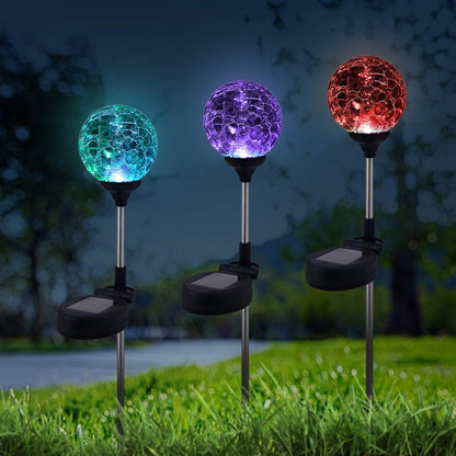 6 Pack Decorative Solar Powered Outdoor Garden Stake Glass Ball Lights for Yard,Color Changing Solar Lawn Globe Lights Waterproof Decor for Christmas Decoration Gift for Mom Wife Friend