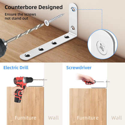 furniture anchors anti-tip baby proofing: Safety Straps Kit for Dresser Secure 400 lbs Bookcase to Wall Cabinet Wall Anchor 4 Pack