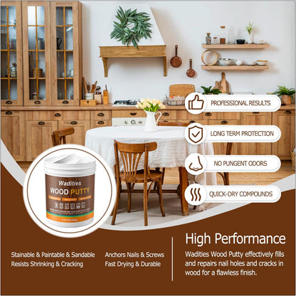 White Wood Filler, White Wood Putty, Paintable Stainable Wood Repair Putty, 9.87 Ounce Wood Furniture Repair kit, Quickly Repair Wood Cracks and Holes on Wooden Floor Furniture (White)