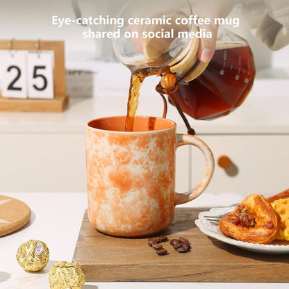 17 OZ Coffee Mugs Set of 4, Ceramic Modern Coffee Mugs Set with handle for Tea/Latte/Milk/Cocoa.