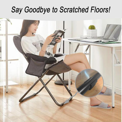 Rectangle U Shaped Chair Leg Tips Caps with Felt Pads,Furniture Feet Protector Slide Smoothly Glides No Scratches No Noise Protect Hardwood Floor,Fit 25mm(1inch) Diameter Tubular Leg (Black 8PCS)