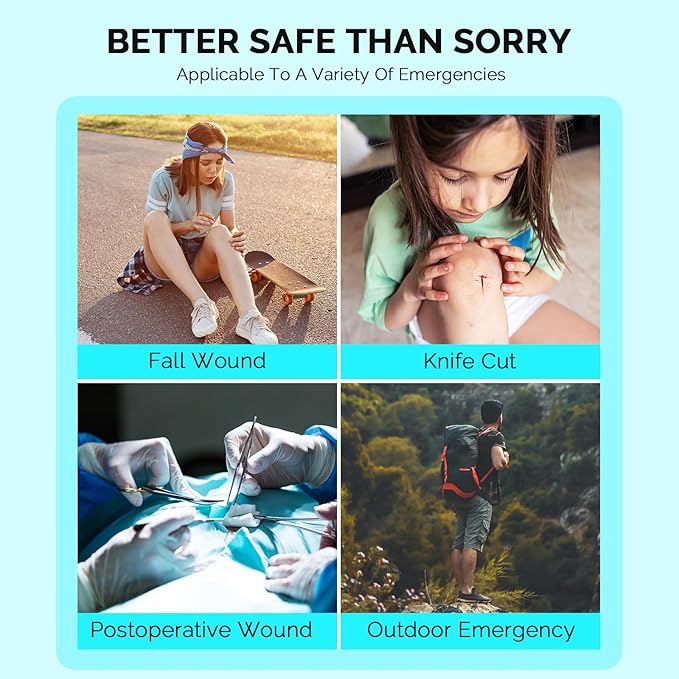 Emergency Wound Closure Strips - 2Pcs Zip Stitch Laceration Closure Kit Closures Repair Wounds Without Stitches - Butterfly Bandages for Wounds