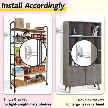 Anti Tip Furniture Anchors (6 Packs) Furniture Anchors for Baby Proofing, Earthquake Straps for Furniture Dresser Wall Safety Anchor Furniture Safety Straps Wall Straps, White