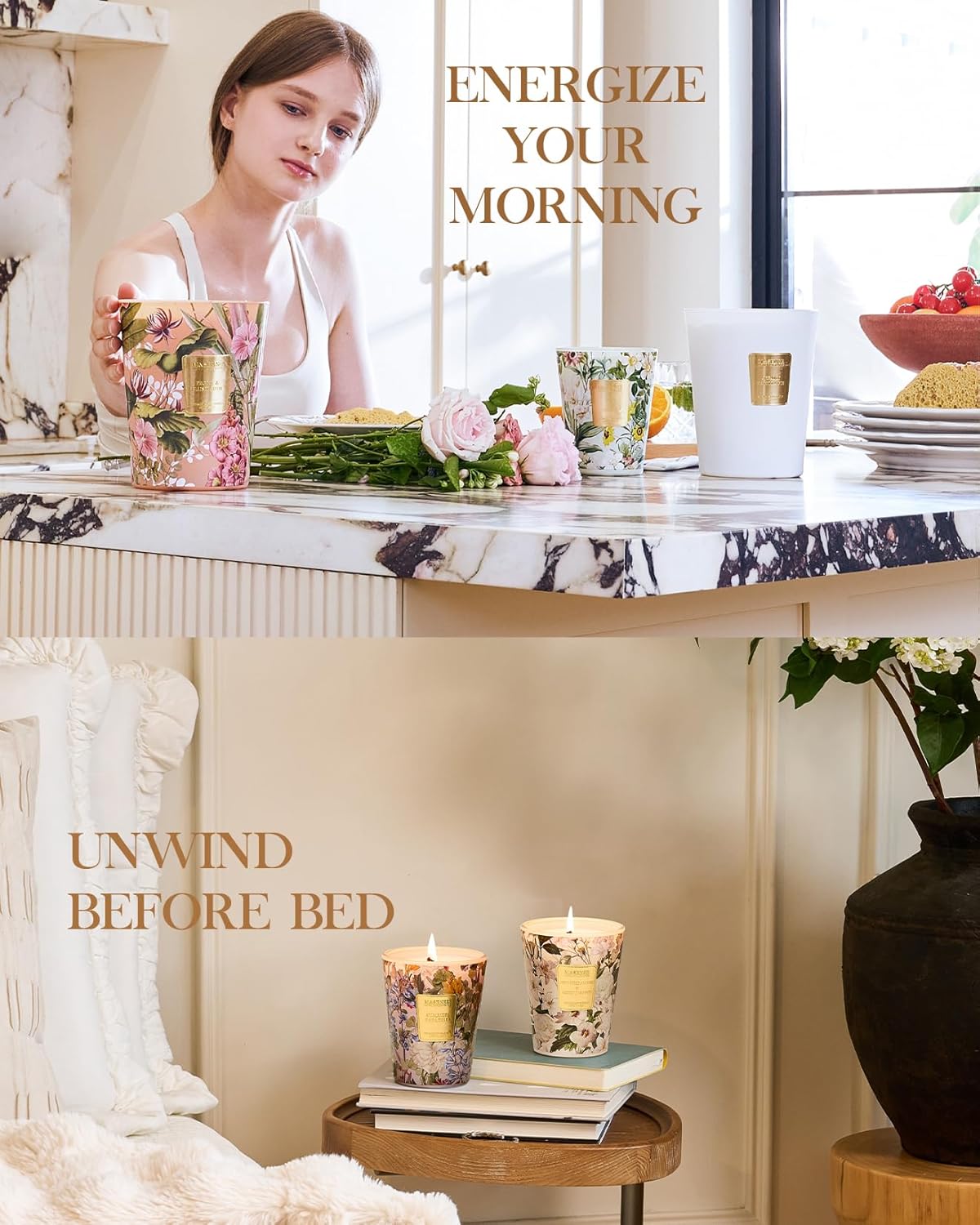 M&SENSE Wild Cherry Scented Candle 3 Wick, 35oz 150H Long Lasting, Soy Candles Stress Relief Romantic Gifts for Women Home Decor