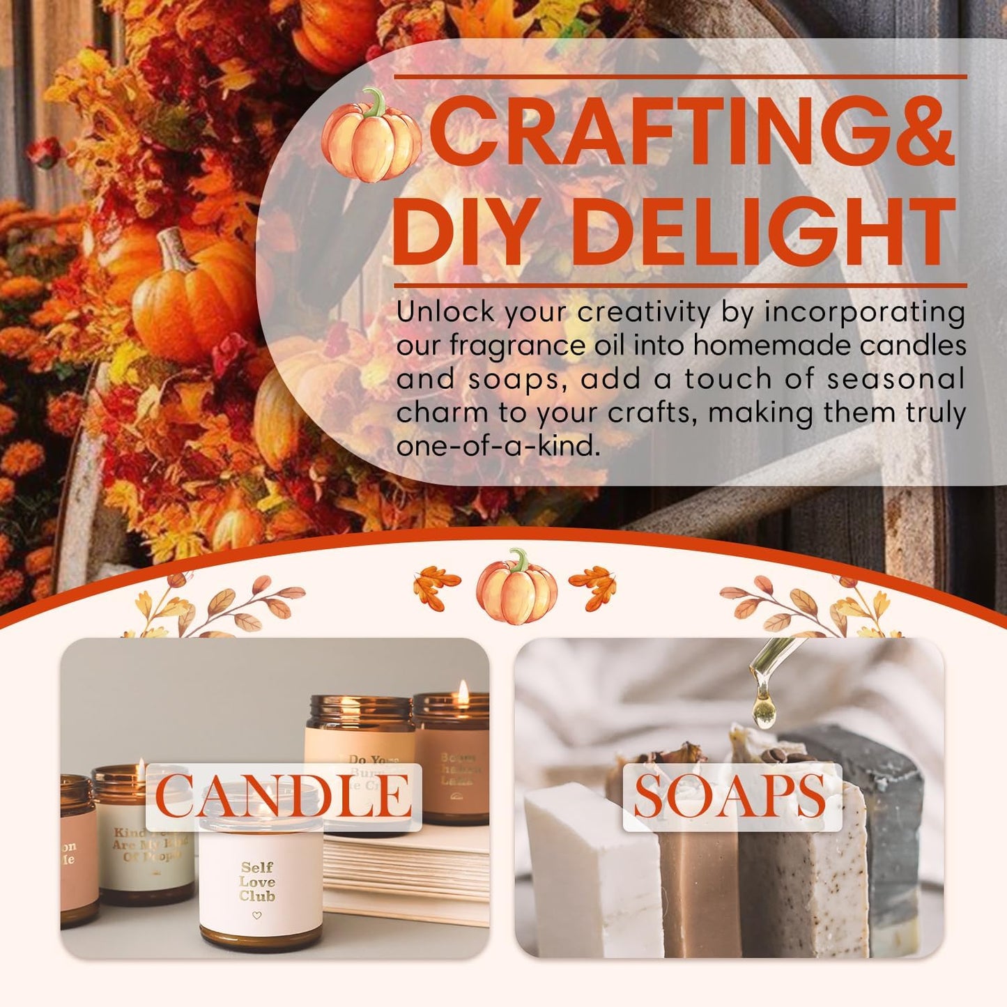 SALKING Autumn Wreath Fragrance Oil, 120ml (4 Fl Oz) Premium Essential Oils for Diffuser, Candle Scents for Candle Making, Soap Making Supplies, Autumn Diffuser Oil, Halloween Thanksgiving Gift