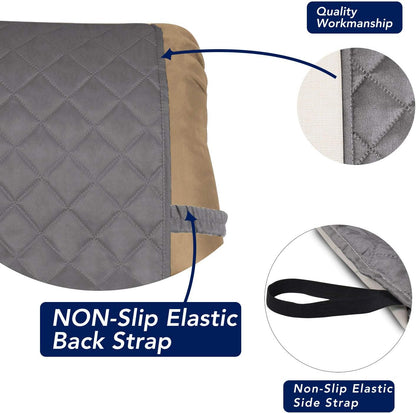PureFit Reversible Quilted Sofa Cover, Water Resistant Slipcover Furniture Protector, Washable Couch Cover with Non Slip and Elastic Straps for Kids, Dogs, Pets (Small Recliner, Gray/Light Gray)