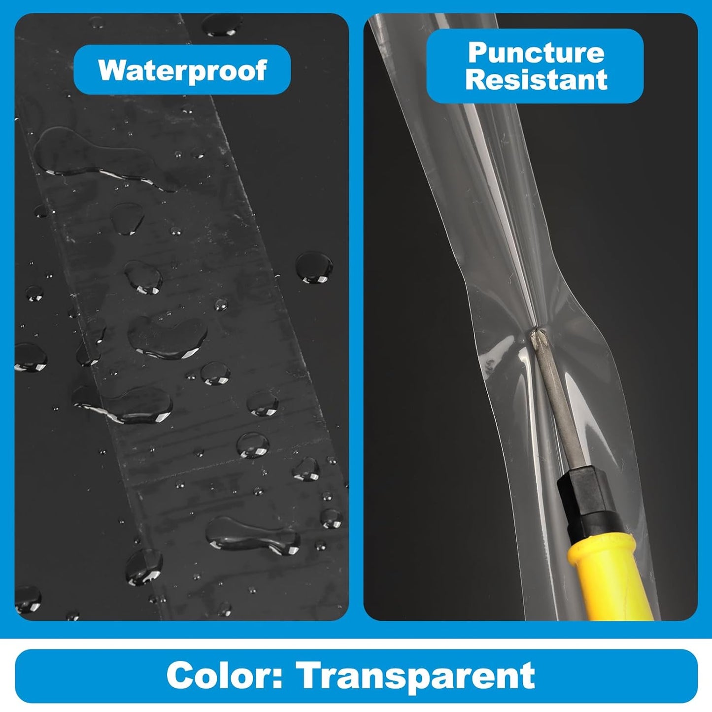 Transparent Weatherproof Seal Tape 2" x 30 Yards, High Strength Waterproof Sealing Tape for Windows Doors, RV Bathroom Kitchen Outdoor, Air Water Leakage Protection Adhesive Weather Stripping