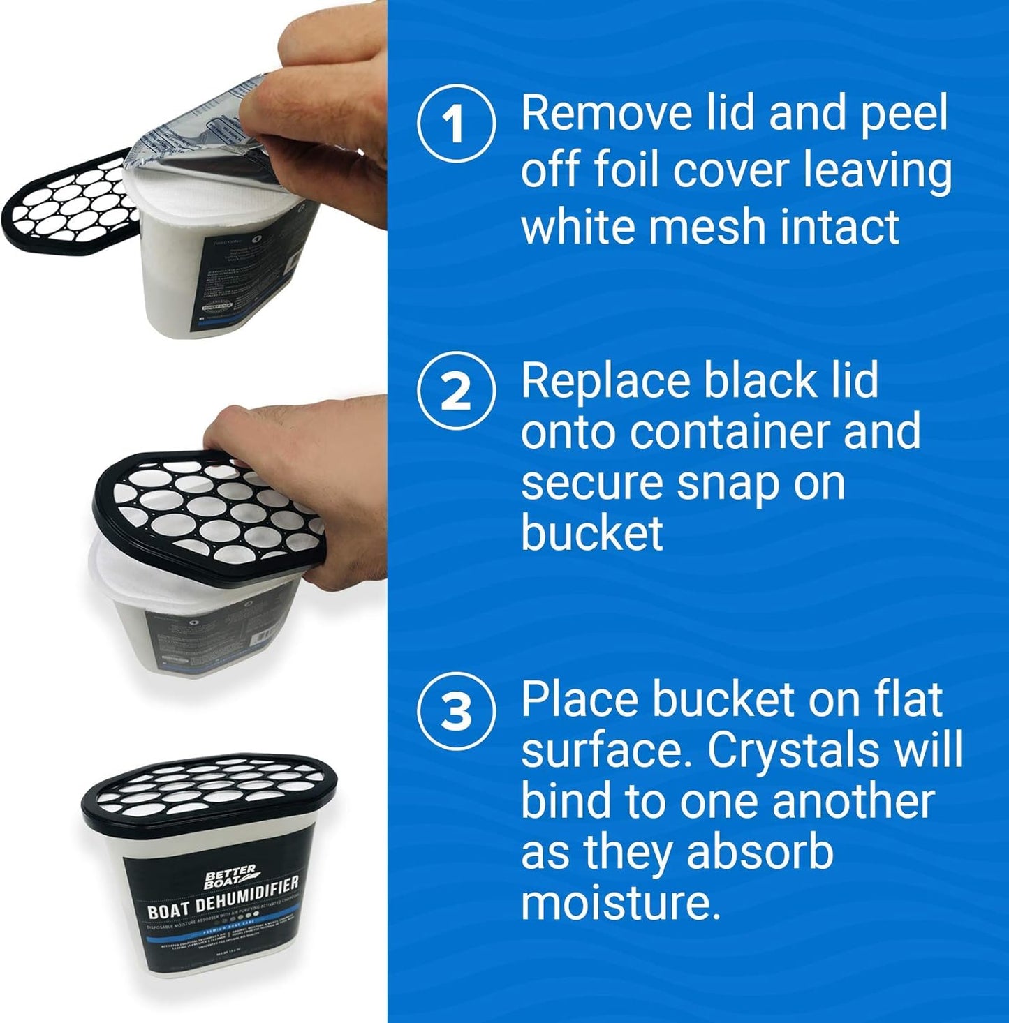 Moisture Absorber and Boat Dehumidifier, Charcoal Odor Remover for Damp Smell and Humidity, Unscented and Fragrance-Free, 1 Pack, Ideal for Basement, Closet, Home, RV, or Boating, No Refill Needed