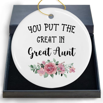 Great Aunt Ceramic Christmas Ornaments, Great Aunt Gifts Baby Announcement Gifts Christmas Tree Decorations Ornaments, Pregnancy Announcement Gift Hanging Decor