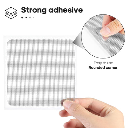 28 Sheets Window Screen Patches Repair Kit, Grey/Black 3 Sizes Window Screen Repair Kit for Mesh Screen Door, Strong Adhesive Fiberglass Quick Screen Repair Tape