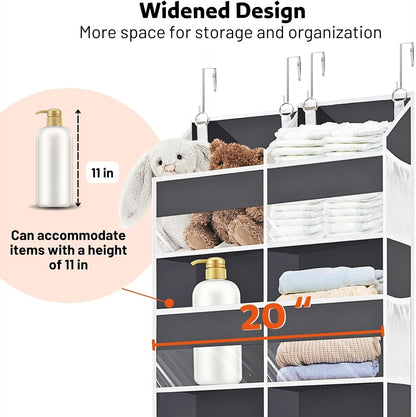 Over the Door Organizer 5 Tiers, Extra Large Behind Door Storage of 10 Compartments, 80 lbs Weight Capacity Over Door Organizer, Door Hanging Organizer for Closet, Diaper Organizer, Room storage