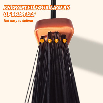 Heavy-Duty Adjustable Angle Broom with 56" Steel Handle - Ideal for Home, Garage, Kitchen, Bathroom, Office, and Outdoor Use - Durable & Efficient Cleaning Tool for Hard Floors (Orange)