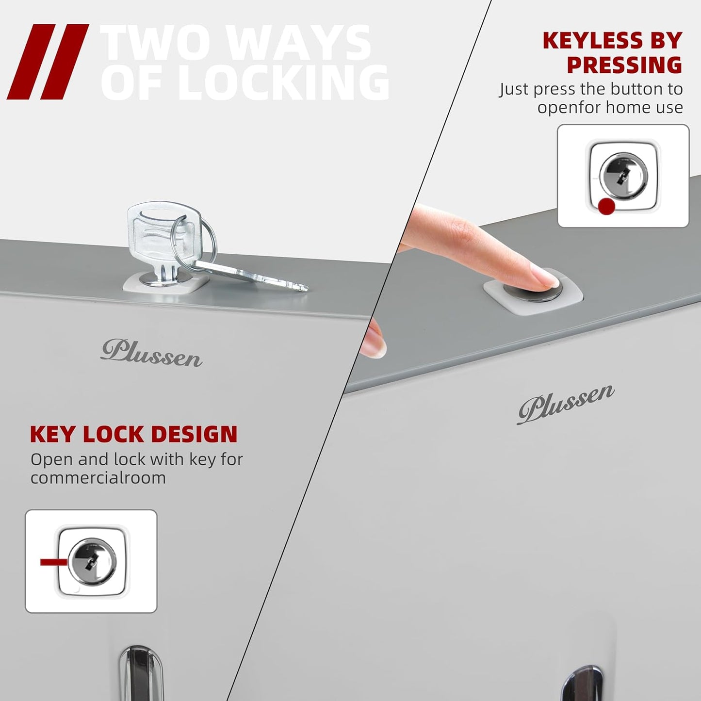 Commercial Paper Towel Dispenser Wall Mount with Key Pack of 2 Plastic 10⅞” Length X 8¼” Height X 3¾” Depth for Restroom