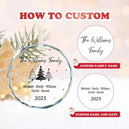 Family Christmas Ornaments 2025 Personalized, Family Ornaments with Custom Name, Tree Decorations, Customized
