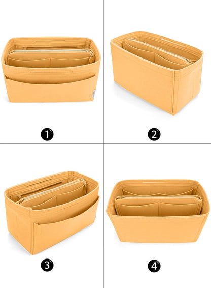 LEXSION Felt Purse Bag Organizer Insert with zipper Bag Tote Shaper Fit Speedy Neverful PM MM