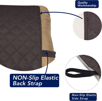 PureFit Reversible Quilted Sofa Cover, Water Resistant Slipcover Furniture Protector, Washable Couch Cover with Non Slip and Elastic Straps for Kids, Dogs, Pets (Small Recliner, Chocolate/Chocolate)