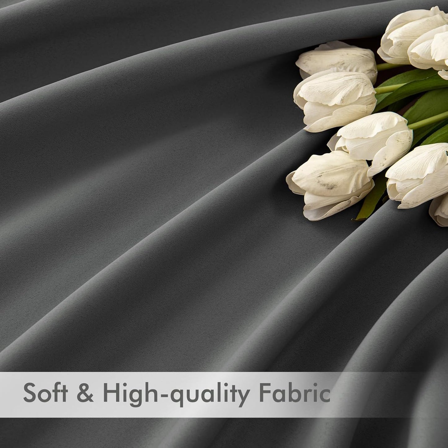 MIULEE Back Tab Grey Blackout Curtains 102 Inch Long 2 Panels Set for Living Room Bedroom, Rod Pocket/Pinch Pleated Thermal Insulated Room Darkening Light Blocking Floor to Ceiling Curtains/Drapes