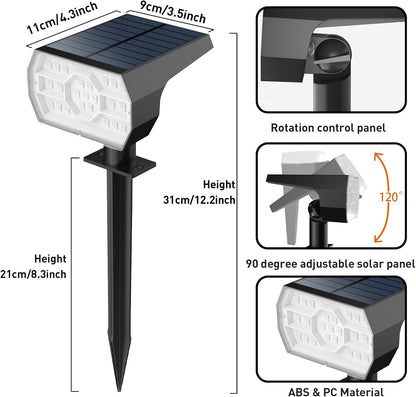 NYMPHY Solar Color Changing Lights, 7 Lighting Modes Solar Lights Outdoor Waterproof IP68, Multicolor RGB Outdoor Lights for Garden Yard Landscape Decorations- 4 Pack