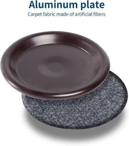 Ezprotekt 1 5/8" Round Reusable Felt Furniture Caster Cups with Carpet Bottom, 16 Pcs Felt Furniture Sliders Floor Protectors Pads to Protect Hardwood, Tile Floors Carpet from Scratches (Brown/Gray)