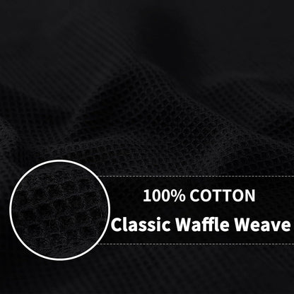 Homaxy 100% Cotton Waffle Weave Dish Cloths - 8 Pack Soft and Absorbent Dish Towels - 12 x 12 Inches Quick Dry Dish Rags - Black