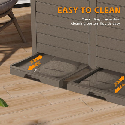 62-Gallon Outdoor Trash Can with lid, Waterproof, UV-Resistant Resin Garbage Can, Lockable Lid and Drip Tray, Animal-Proof, for Patio, Kitchen, Backyard and Deck