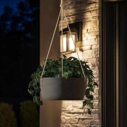 La Jolie Maison Large Hanging Planters - 12 Inch Outdoor Flower Pots, Hanging Garden Planters Set of 2, Black Charcoal