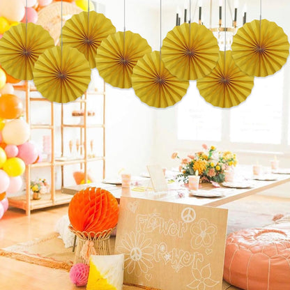 BARTHEW Yellow Birthday Decorations,DIY Yellow Paper Fans Hanging Decoration ,Party Supplies Party Fans 12in, Wedding Graduation Events Accessories 30 Color DIY Set （Yellow）